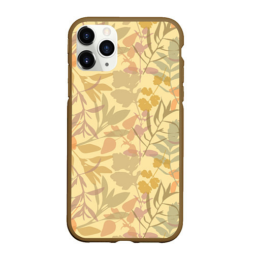 Чехол iPhone 11 Pro матовый Nature pattern / 3D-Коричневый – фото 1