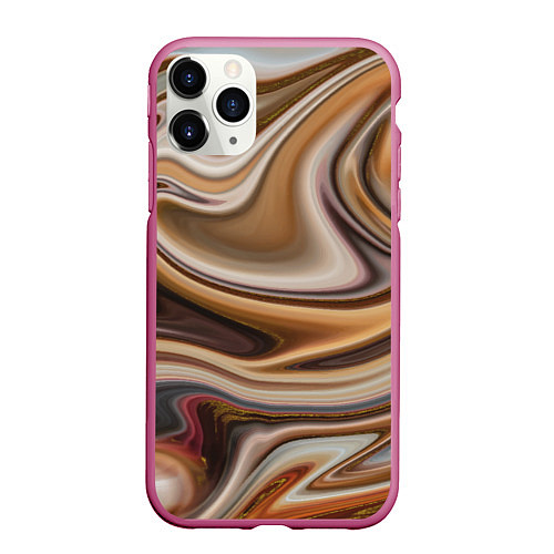 Чехол iPhone 11 Pro матовый Chocolate fantasy / 3D-Малиновый – фото 1