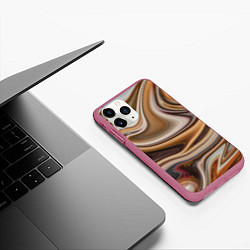 Чехол iPhone 11 Pro матовый Chocolate fantasy, цвет: 3D-малиновый — фото 2