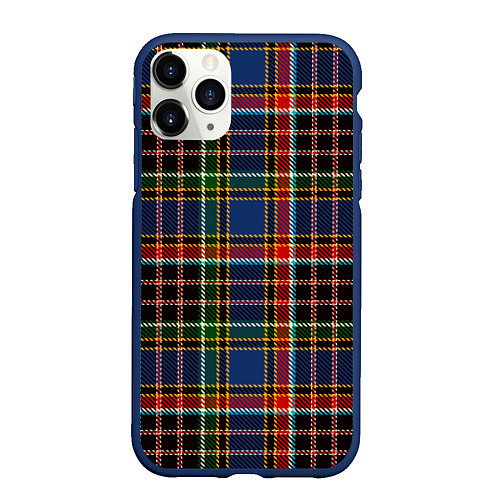 Чехол iPhone 11 Pro матовый Цветные квадраты Colored squares / 3D-Тёмно-синий – фото 1