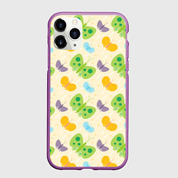 Чехол iPhone 11 Pro матовый Весенние бабочки, цвет: 3D-фиолетовый