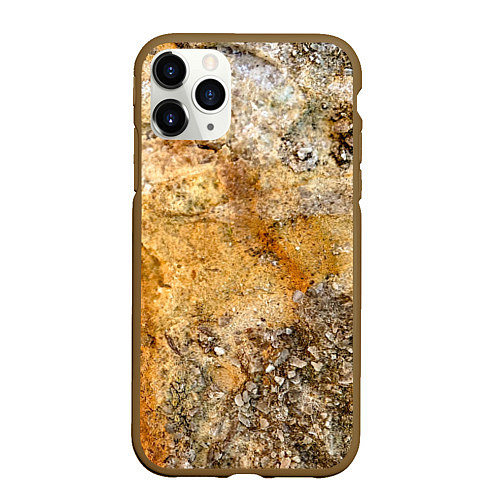 Чехол iPhone 11 Pro матовый Скалистая поверхность / 3D-Коричневый – фото 1