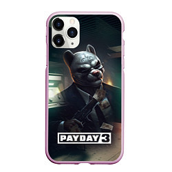 Чехол iPhone 11 Pro матовый Payday 2 dog mask, цвет: 3D-розовый