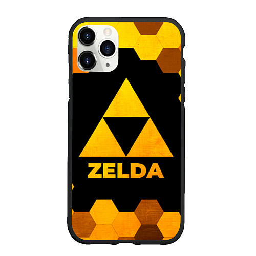 Чехол iPhone 11 Pro матовый Zelda - gold gradient / 3D-Черный – фото 1