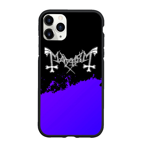 Чехол iPhone 11 Pro матовый Mayhem purple grunge / 3D-Черный – фото 1