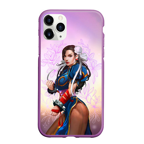 Чехол iPhone 11 Pro матовый Street Fighter 6: Chun-Li / 3D-Фиолетовый – фото 1