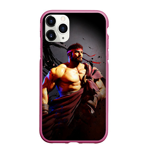 Чехол iPhone 11 Pro матовый Street Fighter: Ryu / 3D-Малиновый – фото 1