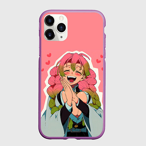 Чехол iPhone 11 Pro матовый Мицури Канроджи - Клинок демонов / 3D-Фиолетовый – фото 1