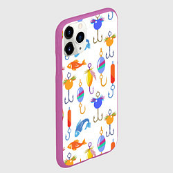 Чехол iPhone 11 Pro матовый Рыбалочка, цвет: 3D-фиолетовый — фото 2