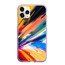 Чехол iPhone 11 Pro матовый Красочные пульсации, цвет: 3D-светло-сиреневый