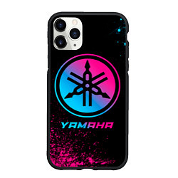 Чехол iPhone 11 Pro матовый Yamaha - neon gradient, цвет: 3D-черный
