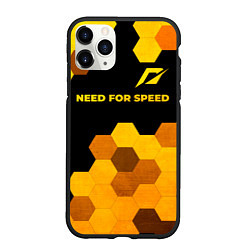 Чехол iPhone 11 Pro матовый Need for Speed - gold gradient: символ сверху