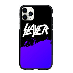 Чехол iPhone 11 Pro матовый Slayer purple grunge