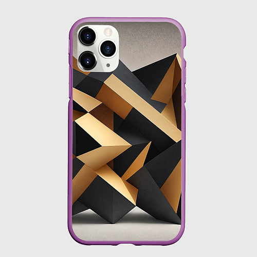 Чехол iPhone 11 Pro матовый Абстрактный куб / 3D-Фиолетовый – фото 1