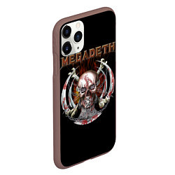 Чехол iPhone 11 Pro матовый Megadeth - боевой череп, цвет: 3D-коричневый — фото 2