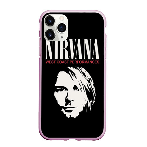 Чехол iPhone 11 Pro матовый Nirvana - Kurt Cobain / 3D-Розовый – фото 1