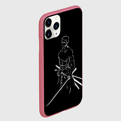 Чехол iPhone 11 Pro матовый Roronoa Zoro - One Piece, цвет: 3D-малиновый — фото 2