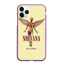Чехол iPhone 11 Pro матовый Nirvana - In utero, цвет: 3D-фиолетовый
