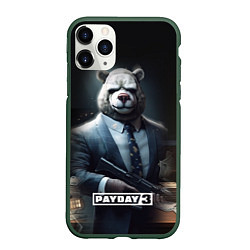 Чехол iPhone 11 Pro матовый Payday3 bear, цвет: 3D-темно-зеленый