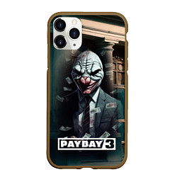 Чехол iPhone 11 Pro матовый Payday 3 mask, цвет: 3D-коричневый