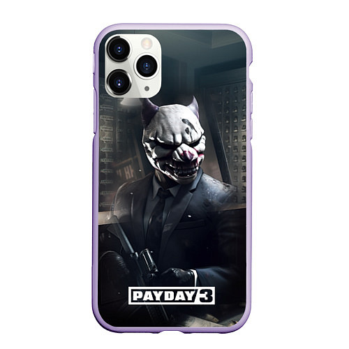 Чехол iPhone 11 Pro матовый Payday3 bulldog / 3D-Светло-сиреневый – фото 1