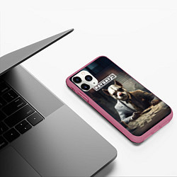 Чехол iPhone 11 Pro матовый Bulldog payday 3, цвет: 3D-малиновый — фото 2