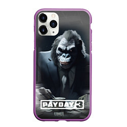 Чехол iPhone 11 Pro матовый Payday 3 big gorilla, цвет: 3D-фиолетовый