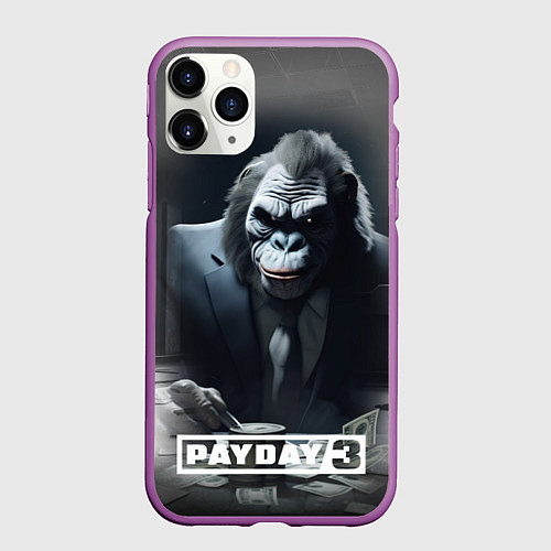 Чехол iPhone 11 Pro матовый Payday 3 big gorilla / 3D-Фиолетовый – фото 1