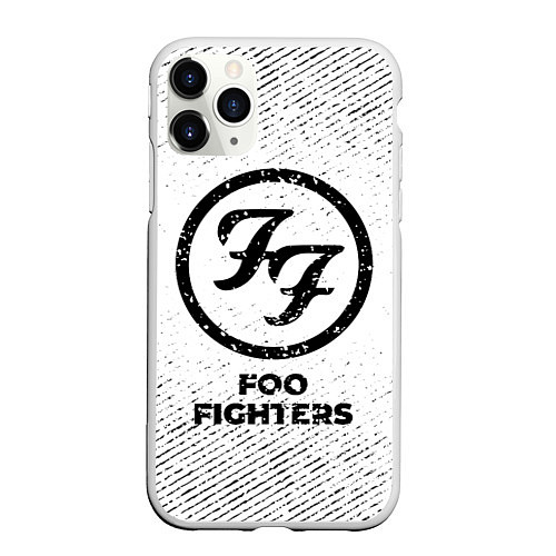 Чехол iPhone 11 Pro матовый Foo Fighters с потертостями на светлом фоне / 3D-Белый – фото 1