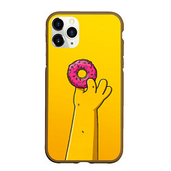 Чехол iPhone 11 Pro матовый Гомер и пончик