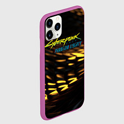 Чехол iPhone 11 Pro матовый Cyberpunk 2077 phantom liberty black gold, цвет: 3D-фиолетовый — фото 2