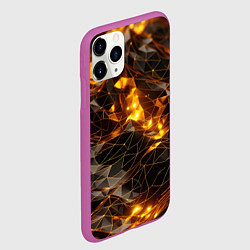 Чехол iPhone 11 Pro матовый Золотистая текстура, цвет: 3D-фиолетовый — фото 2