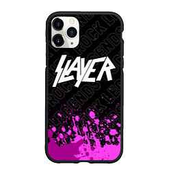 Чехол iPhone 11 Pro матовый Slayer rock legends: символ сверху, цвет: 3D-черный