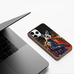 Чехол iPhone 11 Pro матовый Kenga - cyberpunk - neural network, цвет: 3D-коричневый — фото 2