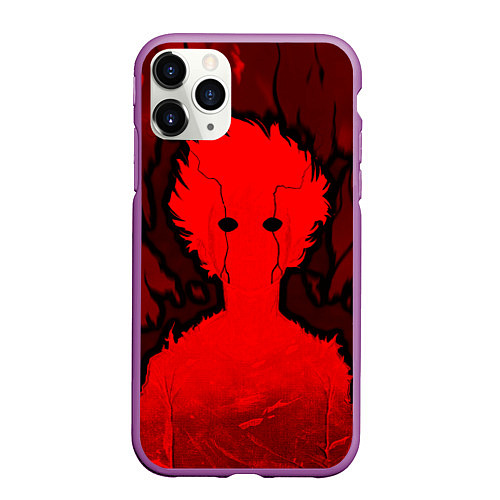 Чехол iPhone 11 Pro матовый Mob Psycho 100 Rage / 3D-Фиолетовый – фото 1