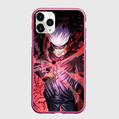 Чехол iPhone 11 Pro матовый Годжо Сатору red / 3D-Малиновый – фото 1