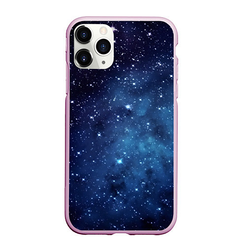 Чехол iPhone 11 Pro матовый Звездное небо - нейросеть / 3D-Розовый – фото 1