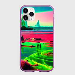 Чехол iPhone 11 Pro матовый Кислотный мир, цвет: 3D-фиолетовый