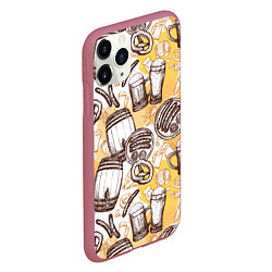 Чехол iPhone 11 Pro матовый Пивное настроение, цвет: 3D-малиновый — фото 2