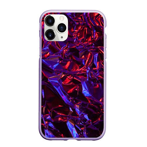 Чехол iPhone 11 Pro матовый Текстура кристалла / 3D-Светло-сиреневый – фото 1