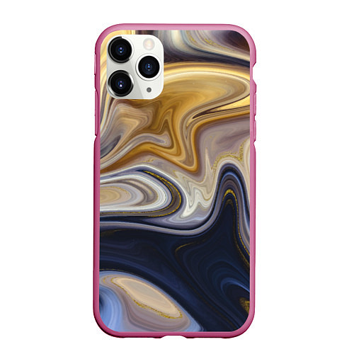 Чехол iPhone 11 Pro матовый Fantasy waves / 3D-Малиновый – фото 1