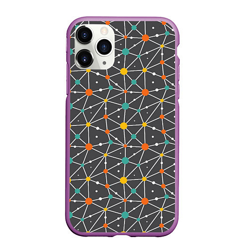 Чехол iPhone 11 Pro матовый Space colors / 3D-Фиолетовый – фото 1