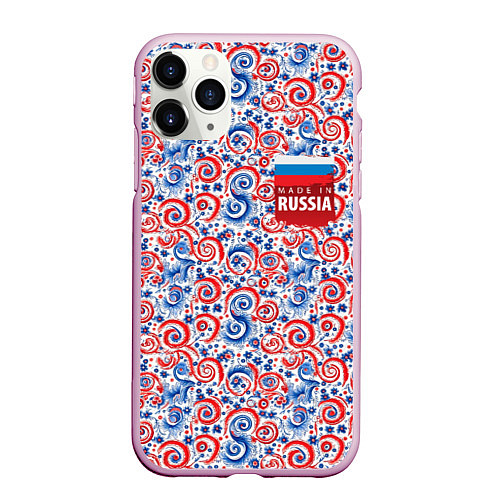 Чехол iPhone 11 Pro матовый Made in Russia / 3D-Розовый – фото 1