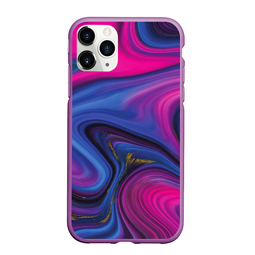 Чехол iPhone 11 Pro матовый Pink blue style / 3D-Фиолетовый – фото 1