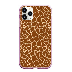 Чехол iPhone 11 Pro матовый Пятнистая шкура жирафа, цвет: 3D-розовый