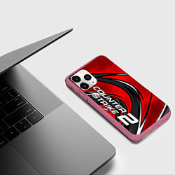 Чехол iPhone 11 Pro матовый Counter strike 2- red beast, цвет: 3D-малиновый — фото 2