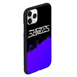 Чехол iPhone 11 Pro матовый Eagles purple grunge, цвет: 3D-черный — фото 2