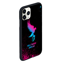 Чехол iPhone 11 Pro матовый Hollywood Undead - neon gradient, цвет: 3D-черный — фото 2