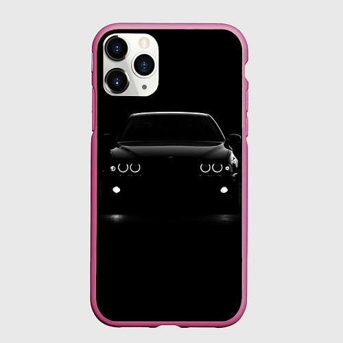 Чехол iPhone 11 Pro матовый BMW in the dark / 3D-Малиновый – фото 1