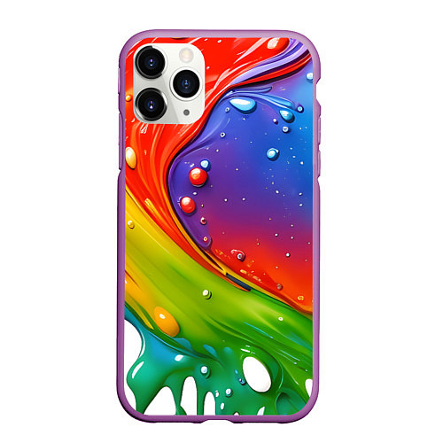 Чехол iPhone 11 Pro матовый Палитра цветов / 3D-Фиолетовый – фото 1